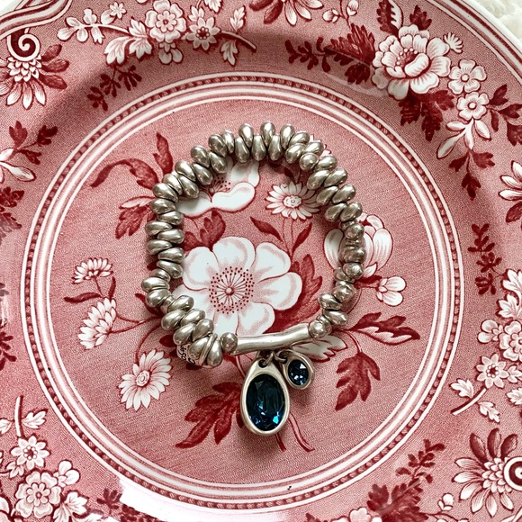 Uno de 50 Sterling Silver-plated Bracelet with blue crystal charms - Picture 11 of 15